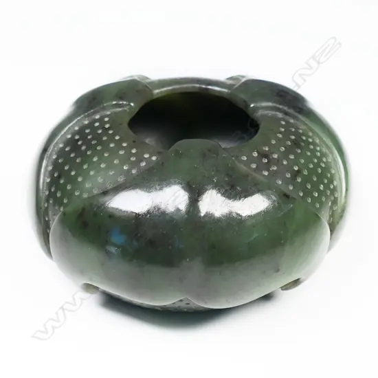 A small carved nephrite bowl,